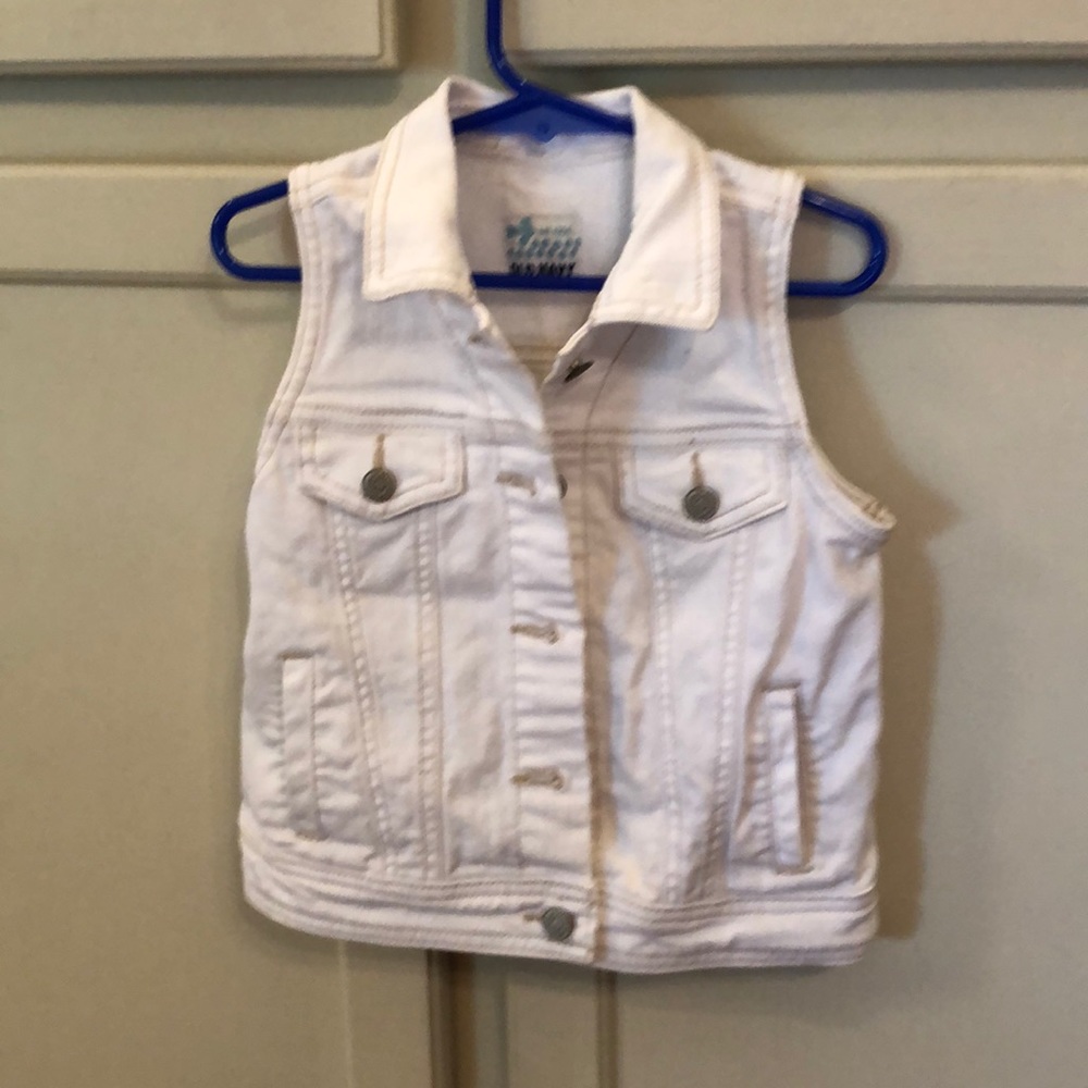 Old Navy White Denim Vest Size Small 6-7
